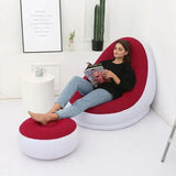 Sillon Puff Inflable con Posapies de Oficina Hogar Terraza Jardin